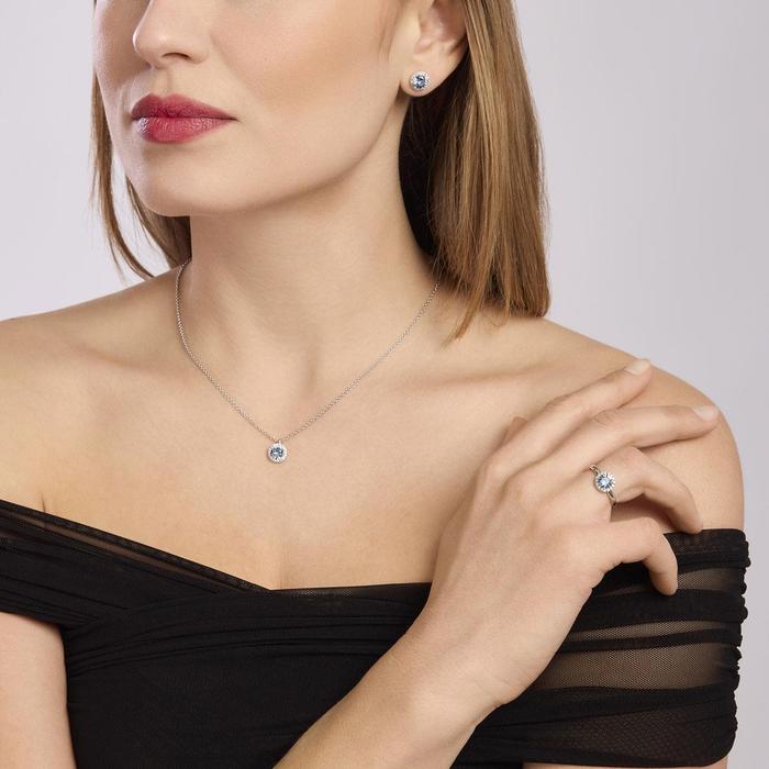 Orecchini lobo con acquamarina sintetica Revival