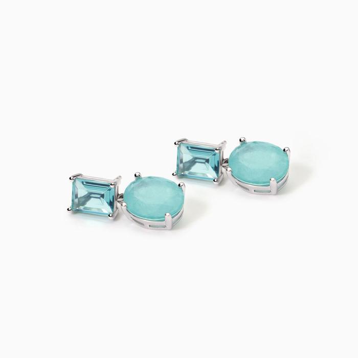 Orecchini con fusion stone azzurro Santorini