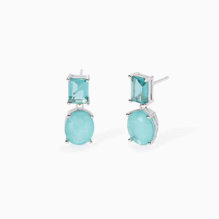 Orecchini con fusion stone azzurro Santorini