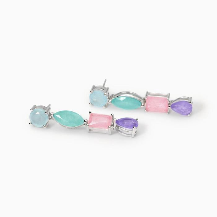 Orecchini con fusion stone multicolor Santorini