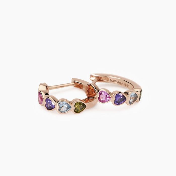Multicolor Heart Earrings Stupendo Thought