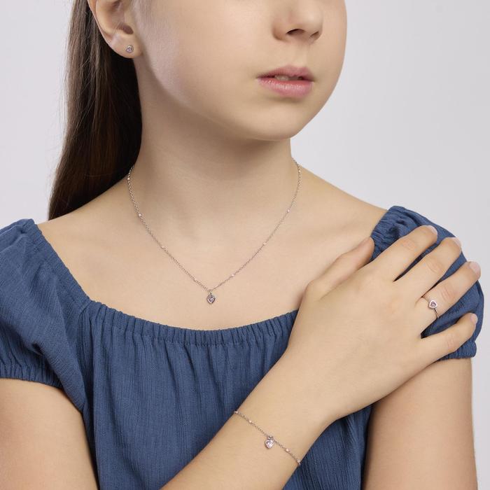 Bracciale da bambina con cuore pendente Petit Cœur