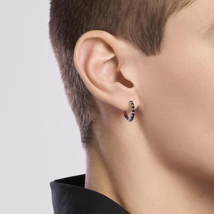 Boucle d'oreille homme avec zircone Monomania