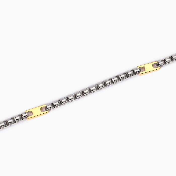 Bracelet homme avec éléments plaqués or Active