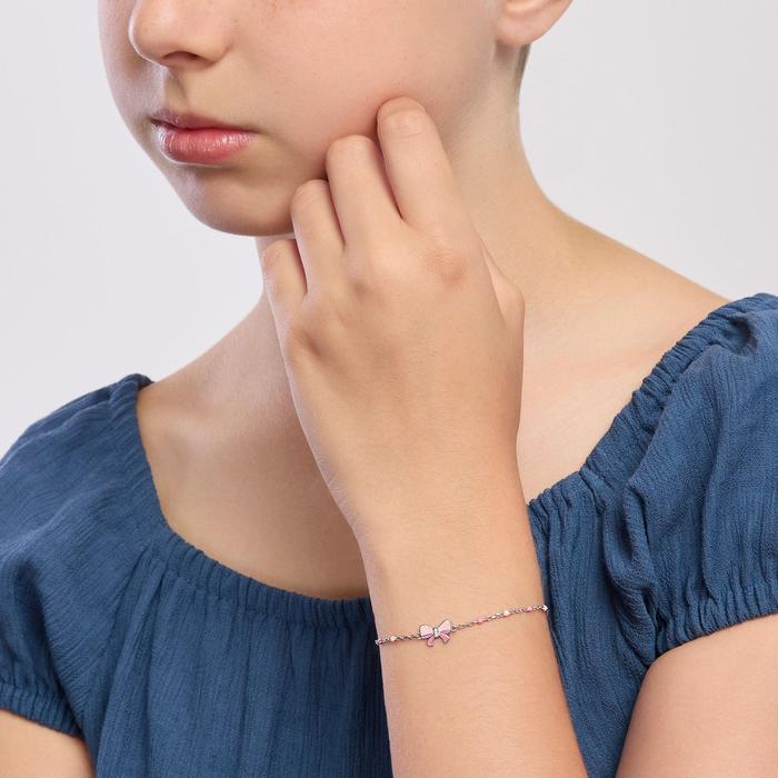 Bracelet nœud en émail Pink Lady