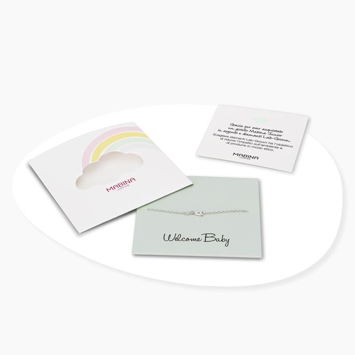 Bracciale neonato con lettera A e diamante Lab-Grown Welcome Baby