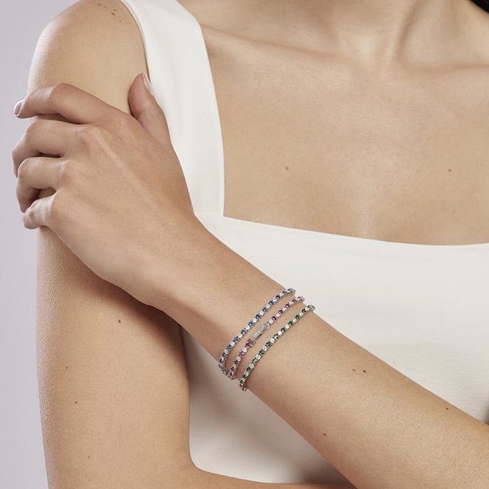 Bracelet de tennis en saphir synthétique Tennis Club