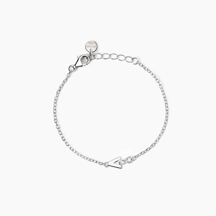 Bracciale neonato con lettera V e diamante Lab-Grown Welcome Baby