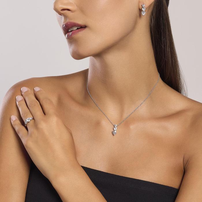 Anello in argento con zirconi cuore Lovely