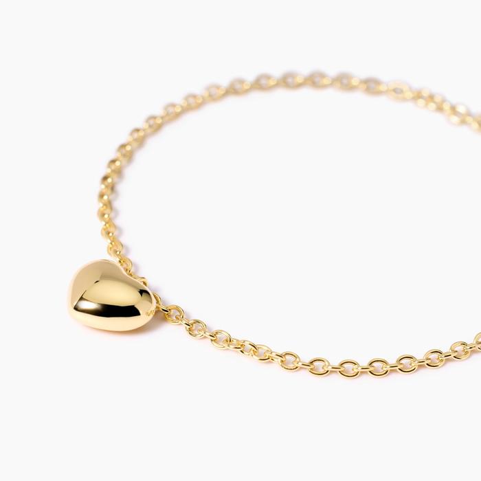 Bracciale placcato oro con ciondolo cuore Feeling