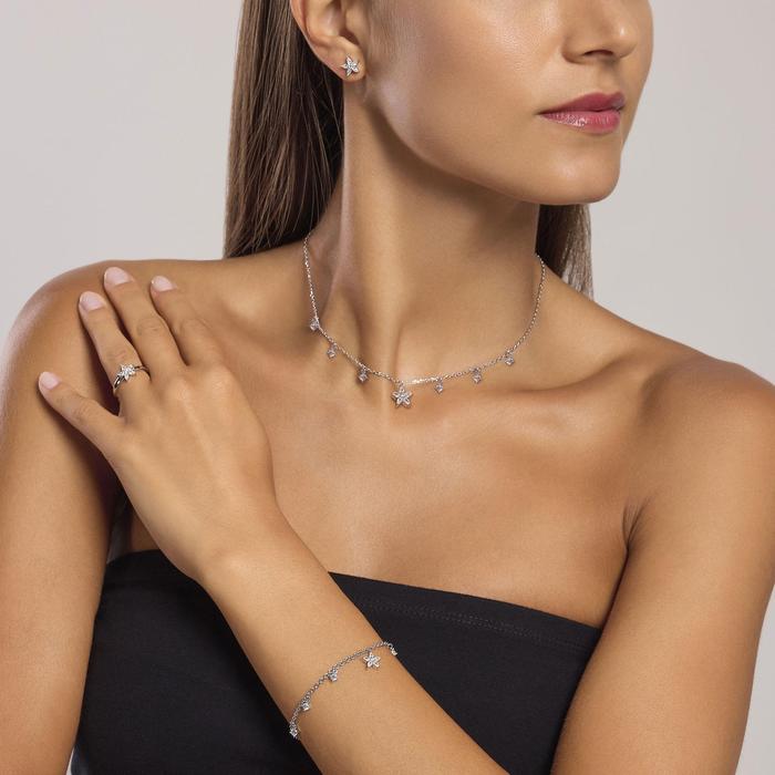 Bracciale in argento con ciondolo fiore Incantesimo