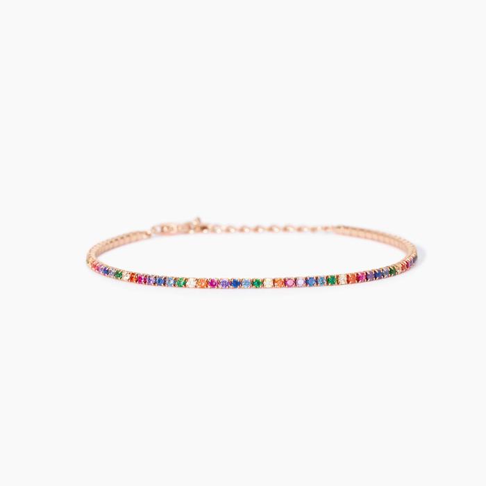 Bracciale tennis placcato oro con perle Mini Tennis