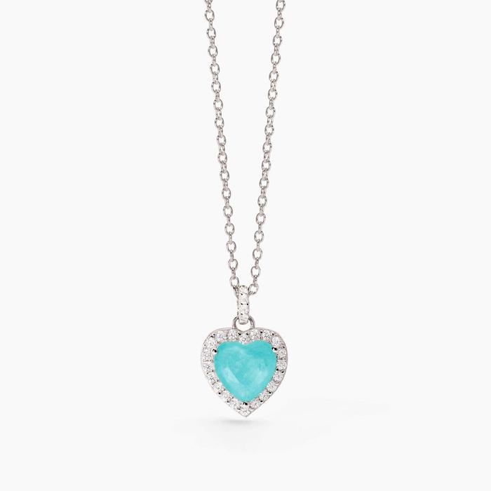 Girocollo in argento con glass azzurro Non Sarà Un'avventura