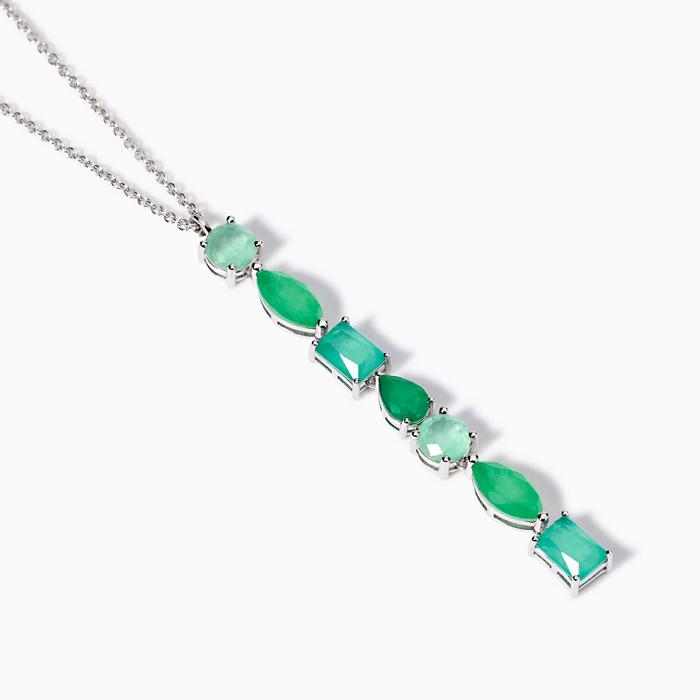 Collier ras du cou avec pendentif en pierre de fusion de verre vert Santorin