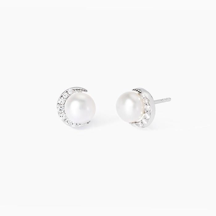 Silver earrings with cultured pearls Incontri