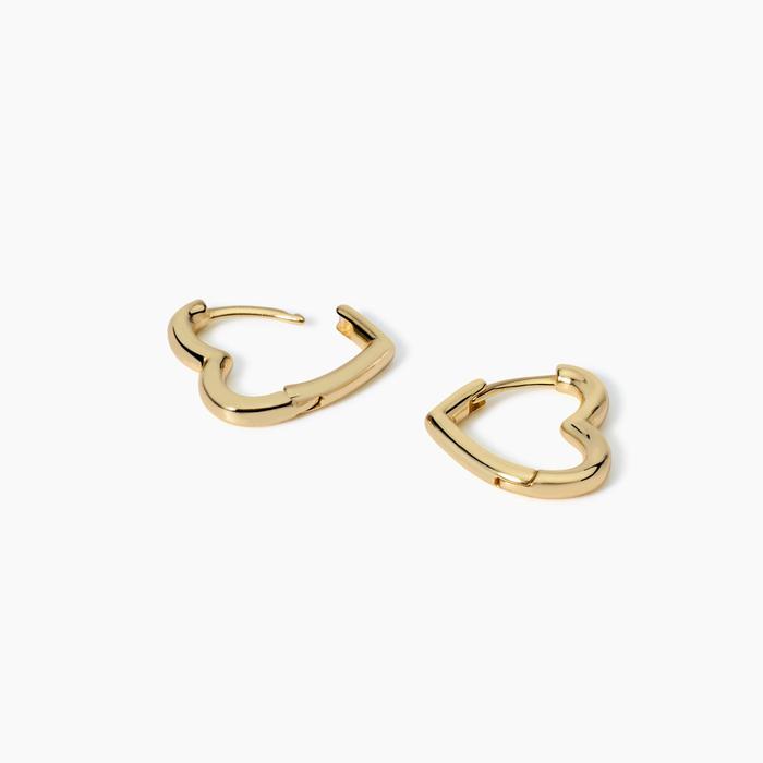 Gold Plated Heart Hoop Earrings Behind The Corner