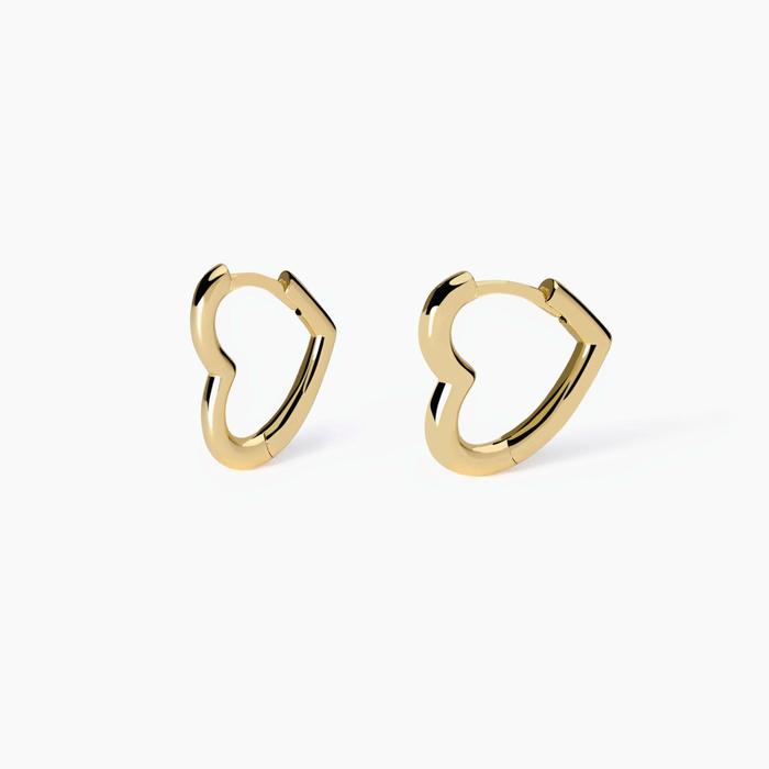 Gold Plated Heart Hoop Earrings Behind The Corner