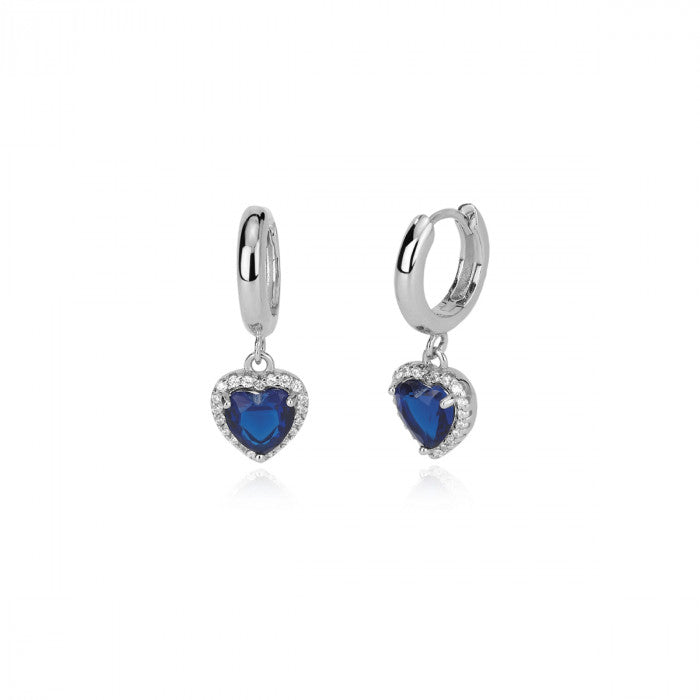 BOUCLES D'OREILLES COEUR SAPHIR