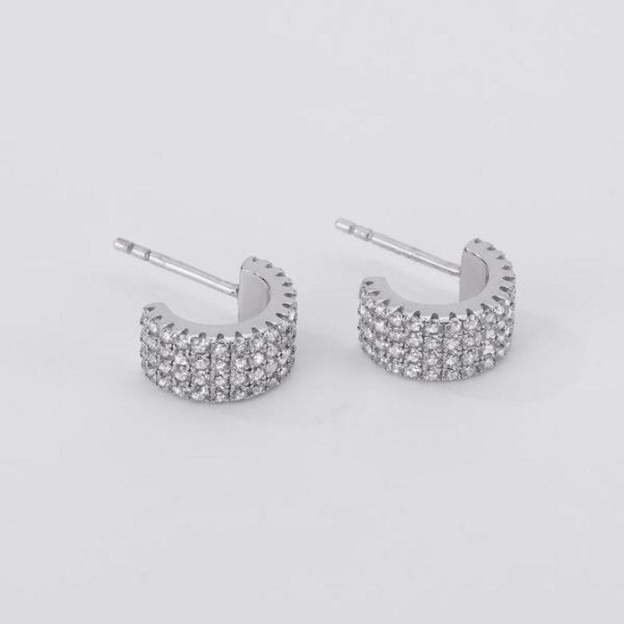BOUCLES D'OREILLES CRÉOLES PAVÉ