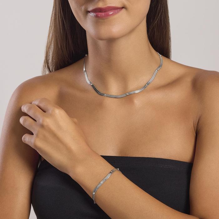 Bracciale regolabile con cristalli bianchi Style 04