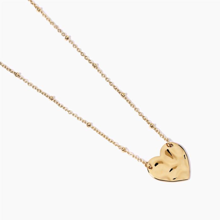 Gold choker with hammered heart