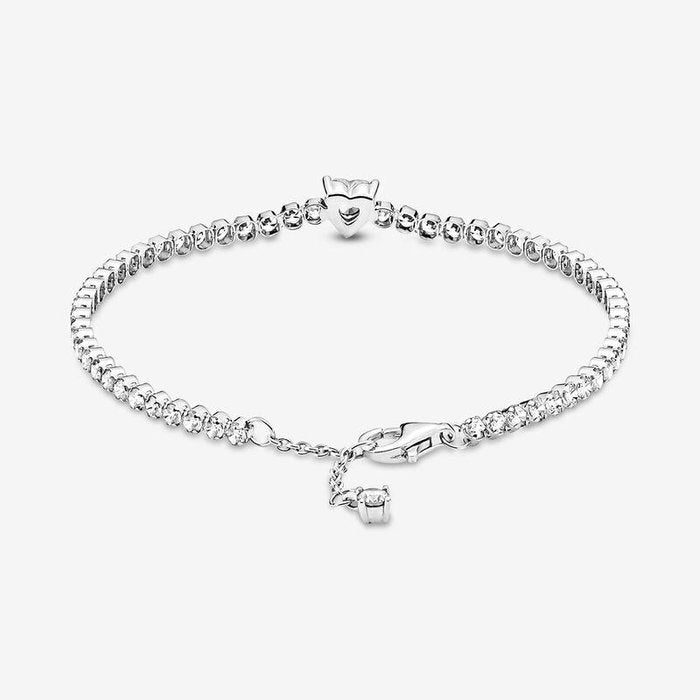Bracelet de tennis avec cœur en relief