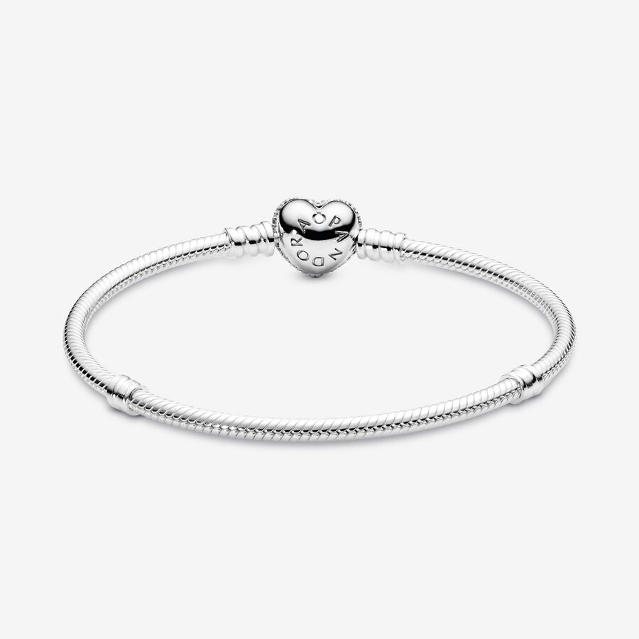 Bracelet avec fermoir cœur pavé