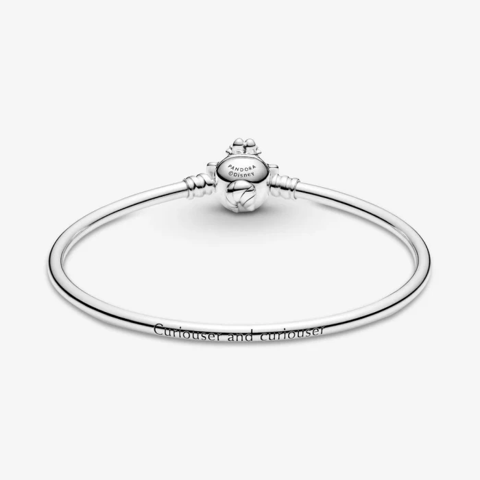 Alice in Wonderland Disney Pandora Moments Bangle Bracelet with Cheshire Cat Clasp