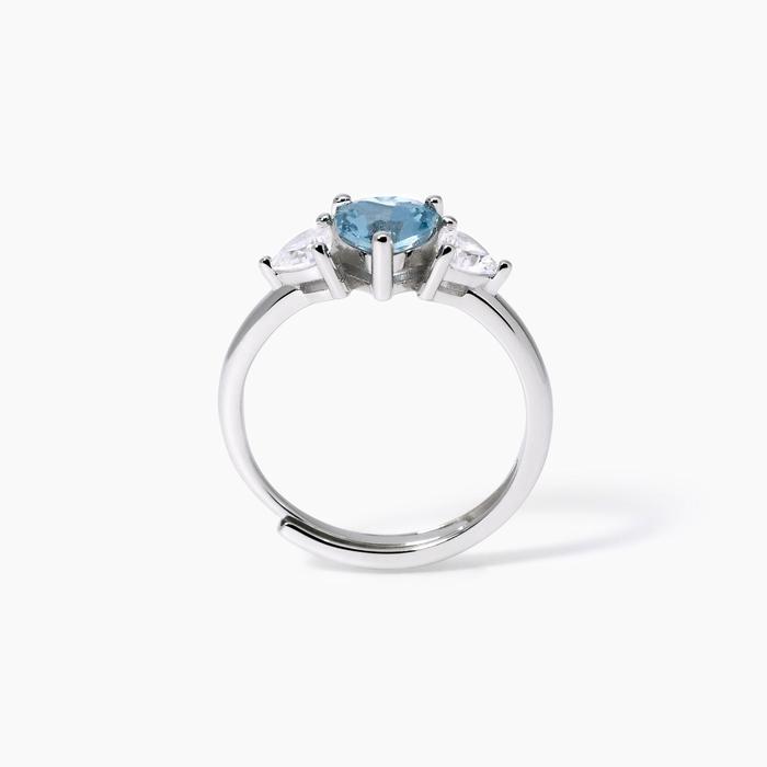 Lovely Heart Cut Synthetic Aquamarine Ring