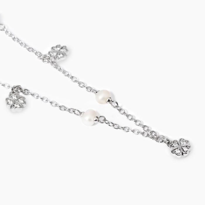 Collier ras du cou avec perles de culture et trèfles à quatre feuilles Viva la Vida