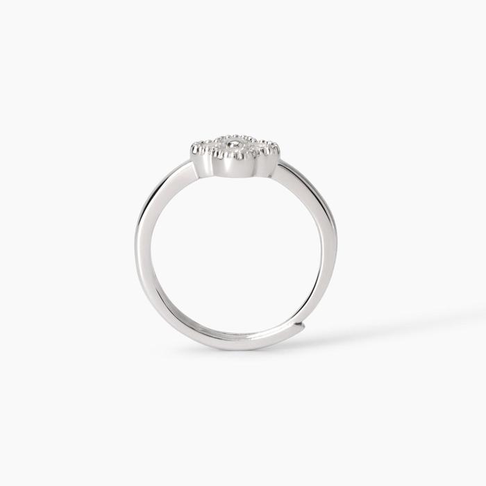 Jasmine Zirconia Flower Silver Ring
