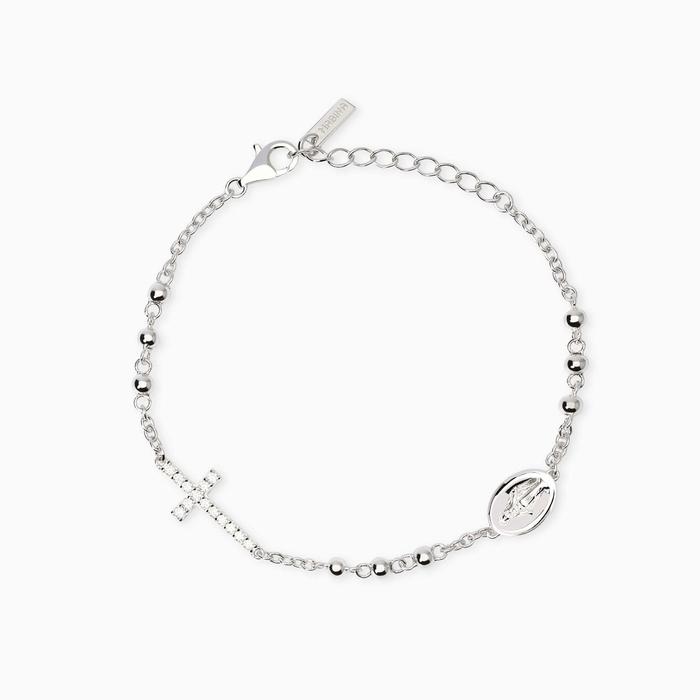 Bracelet avec croix et chapelet de la Madone