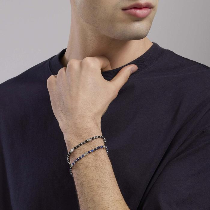 Bracciale da uomo in argento e sodalite blu California