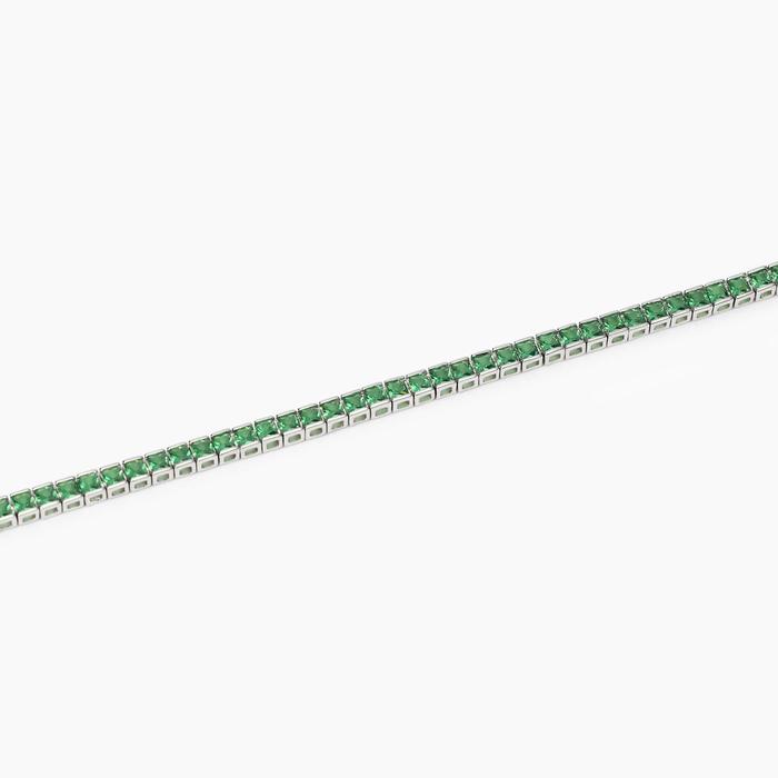 Bracelet de tennis pour homme avec émeraudes synthétiques | Club de tennis de bijoux Mabina