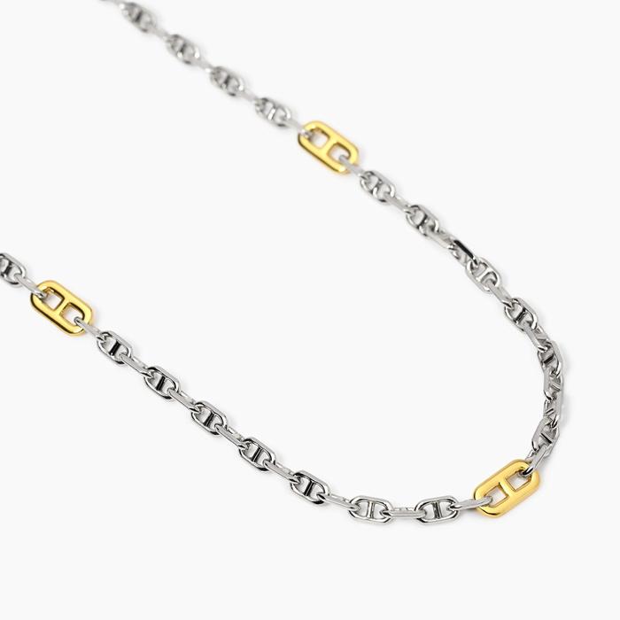 Collier homme avec éléments plaqués or Skipper