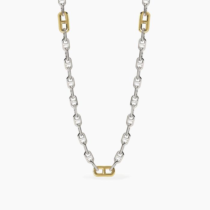 Collier homme avec éléments plaqués or Skipper