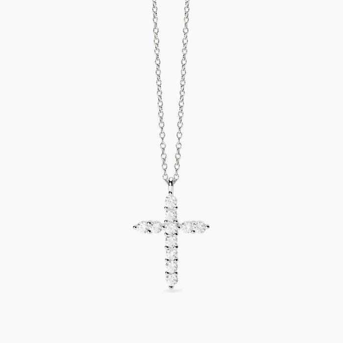 Collier ras du cou avec pendentif croix en zircone Divina