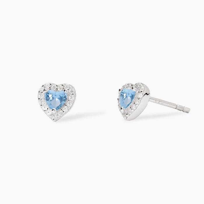Love Affair Heart Cut Synthetic Aquamarine Earrings
