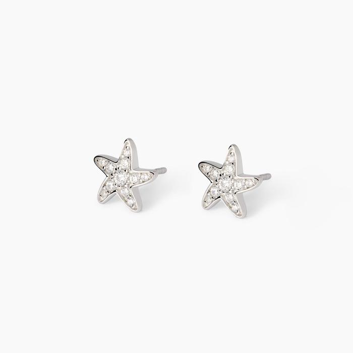 Boucles d'oreilles à tige en zircone symbole étoile de mer Bahia Del Sol