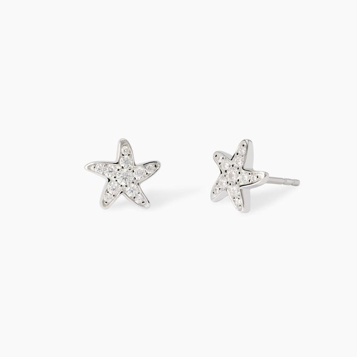 Boucles d'oreilles à tige en zircone symbole étoile de mer Bahia Del Sol