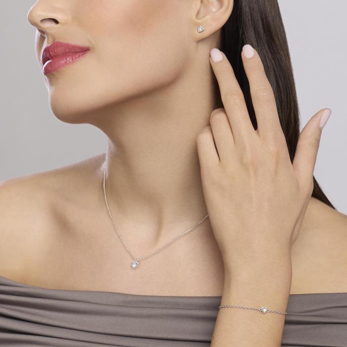 Bracciale con cuore e diamante lab-grown My Diamond