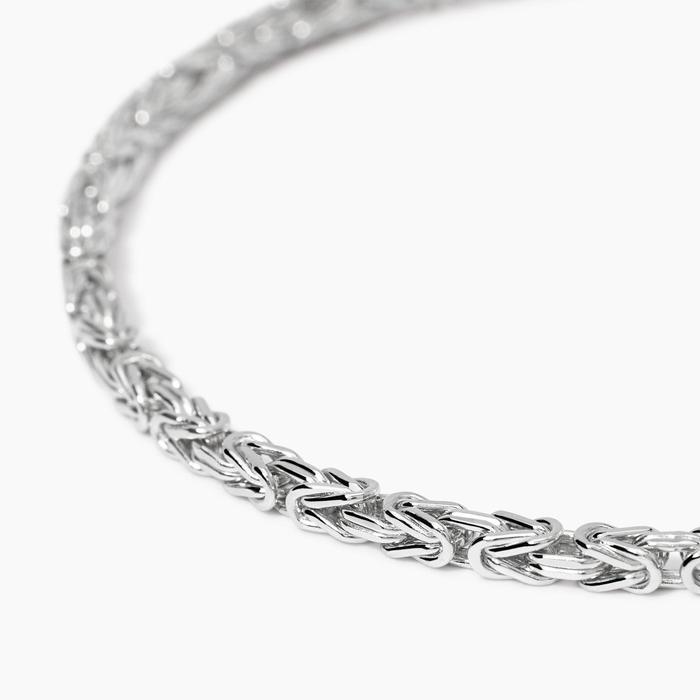 Bracciale in argento con catena bizantina Bizantina