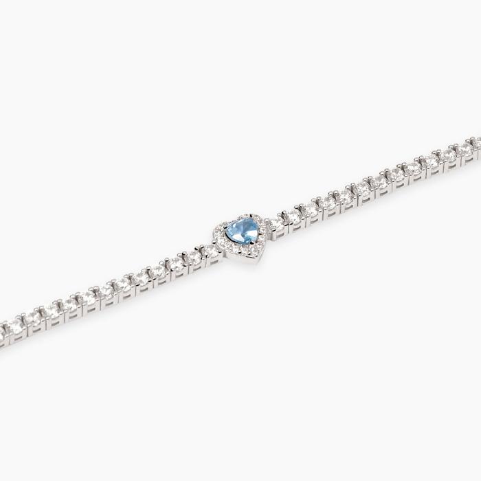 Bracciale tennis con acquamarina sintetica LOVE AFFAIR