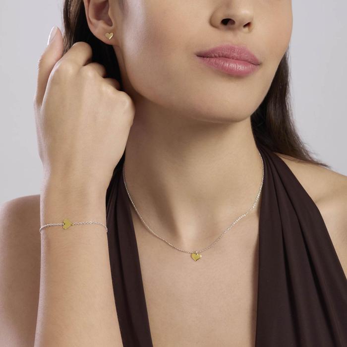 Girocollo in argento con cuore in oro 9k PETIT AMOUR