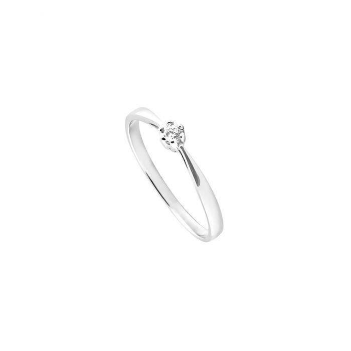Bague légère en or véritable et zircon