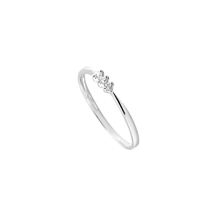 Bague légère en or véritable et zircon