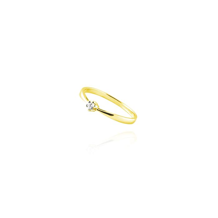 Bague légère en or véritable et zircon