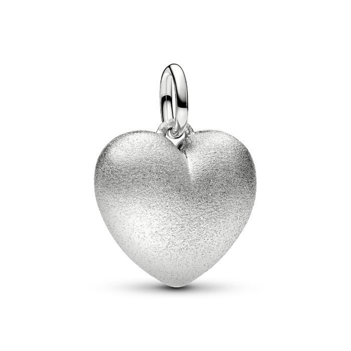 Charm Pendente Cuore Puffy effetto opaco