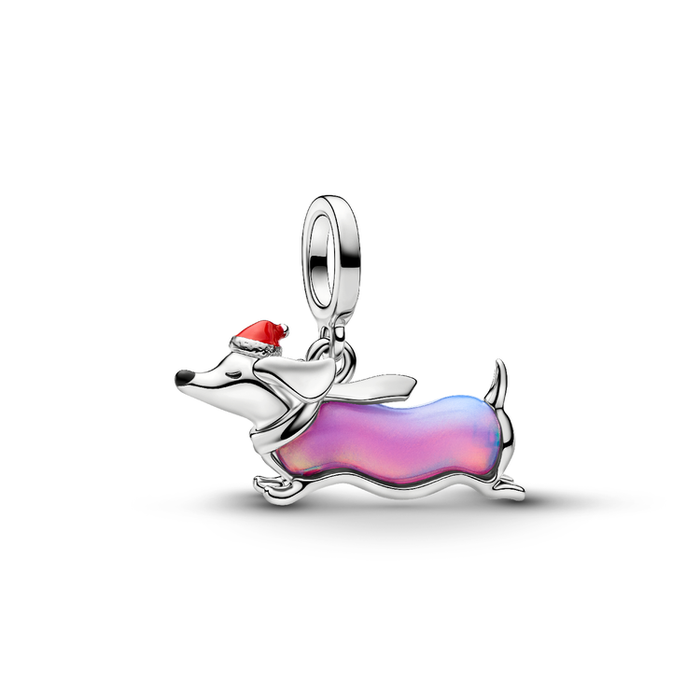 Charm Pendente Bassotto Natalizio
