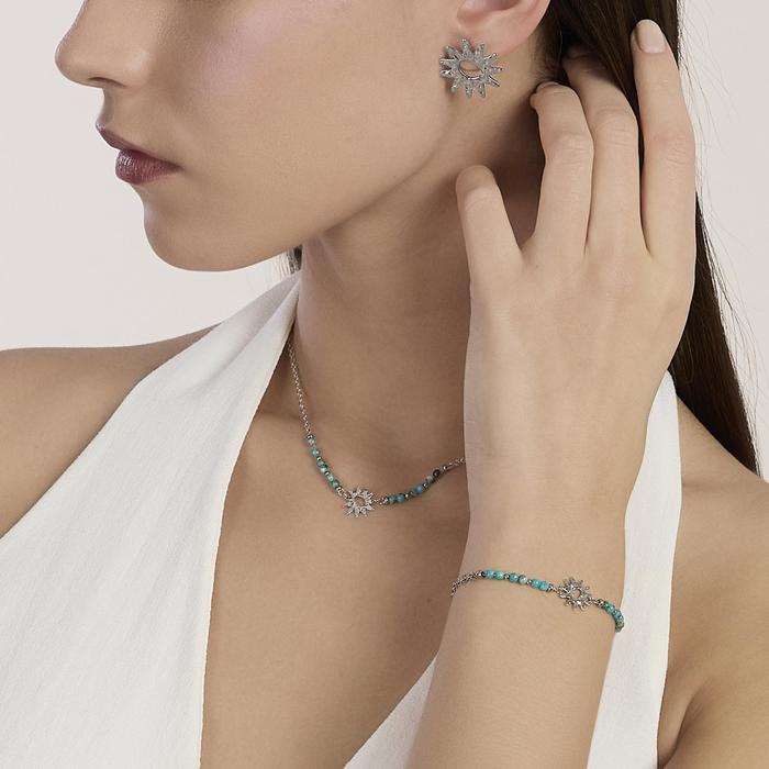 Bracciale con diaspro azzurro e sole Style 68
